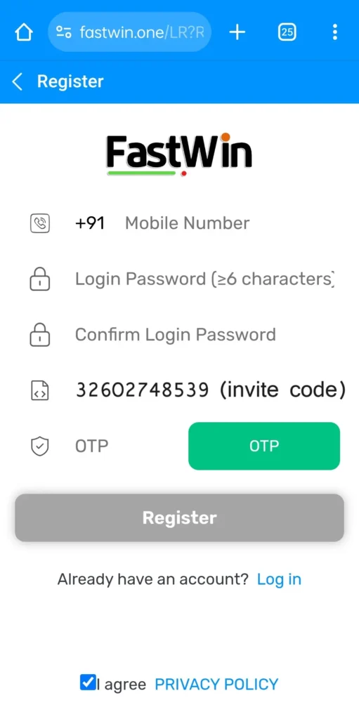 Fastwin Invite Code - Earn ₹250 Per Refer+₹20 Reward Bonus on Signup